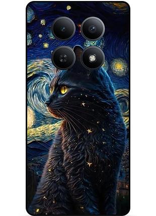 Силиконовый бампер чехол для xiaomi redmi note 15 pro 5g с рисунком кошечка ван гог звездная ночь