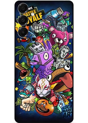 Чехол силиконовый бампер для samsung s25 fe с картинкой фортнайт fortnite