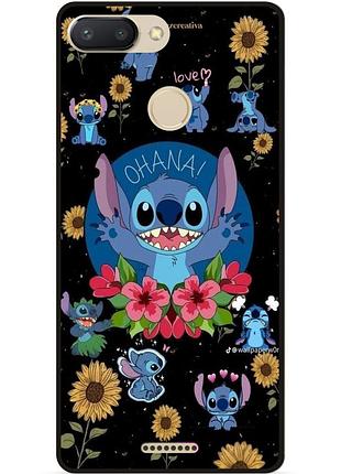 Силиконовый чехол бампер для xiaomi redmi 6 с картинкой стич stitch
