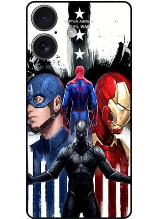 Чехол силиконовый бампер для iphone 17 с рисунком marvel марвел человек паук