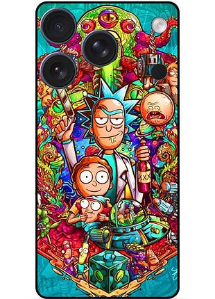 Чехол силиконовый бампер для iphone 17 pro max с рисунком rick and morty рик и морти