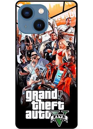 Чехол силиконовый бампер для iphone 13 mini с рисунком gta гта