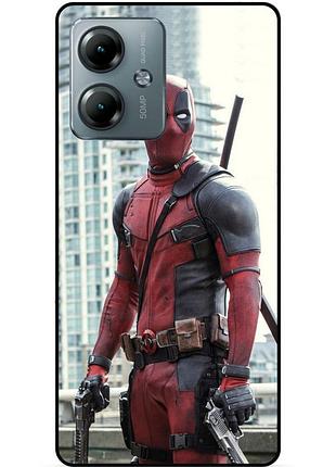 Силіконовий бампер чохол для motorola moto g14 з малюнком deadpool дедпул