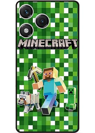 Силіконовий чохол бампер для huawei honor 400 lite стів minecraft кріпер майнкрафт