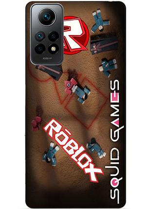 Силіконовий чохол бампер для xiaomi poco x4 pro 5g з малюнком roblox гра в кальмара роблокс