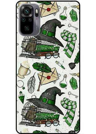 Силиконовый бампер чехол для xiaomi redmi note 10s с картинкой слизерин slytherin гарри поттер harry potter