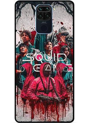 Силиконовый чехол для xiaomi redmi note 9 с картинкой игра в кальмара