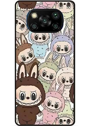 Чехол силиконовый бампер для xiaomi poco x3 с картинкой labubu лабубу