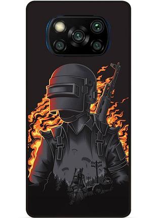Силіконовий чохол бампер для xiaomi poco x3 з малюнком pubg пабг