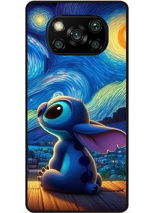 Силиконовый бампер чехол для xiaomi poco x3 stitch лило и стич