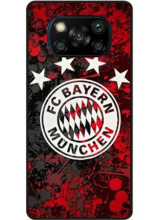 Чехол силиконовый бампер для xiaomi poco x3 с рисунком bayern бавария мюнхен
