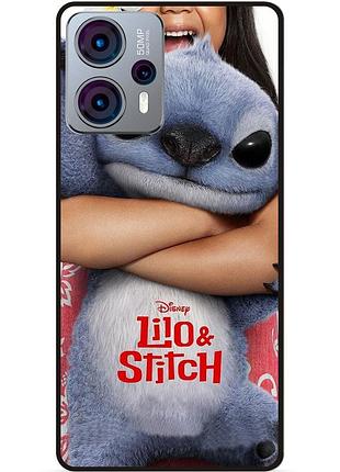 Силиконовый чехол бампер для motorola moto g23 стич и лило stitch