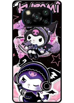 Силиконовый чехол бампер для xiaomi poco x3 с картинкой kuromi куроми