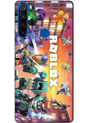 Силиконовый бампер чехол для xiaomi redmi note 8t с картинкой roblox роблокс