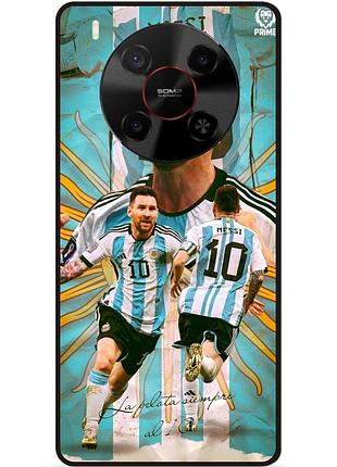 Силиконовый бампер чехол для zte nubia v70 max с рисунком messi аргентина месси