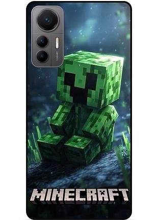 Силіконовий чохол бампер для xiaomi 12 lite стів minecraft кріпер майнкрафт
