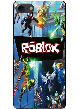 Силиконовый бампер чехол для huawei y5 2018 с картинкой roblox роблокс