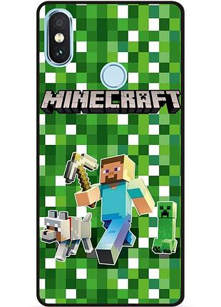 Силіконовий чохол бампер для xiaomi mi a2 lite lite з малюнком стів minecraft крипер майнкрафт, xiaomi mi a2 lite