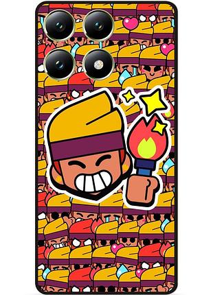 Силіконовий чохол бампер для xiaomi 14t стікери бравл амбер brawl