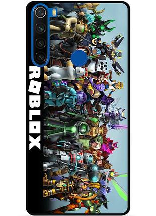 Силиконовый бампер чехол для xiaomi redmi note 8 с картинкой роблокс roblox