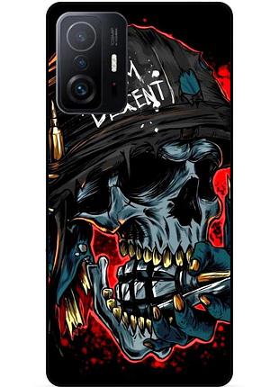 Силіконовий чохол бампер для xiaomi 11t pro з малюнком череп скелет