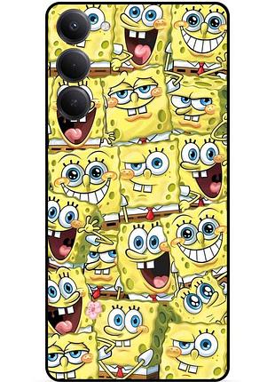 Силиконовый чехол бампер для xiaomi redmi 15 с рисунком губка боб sponge bob