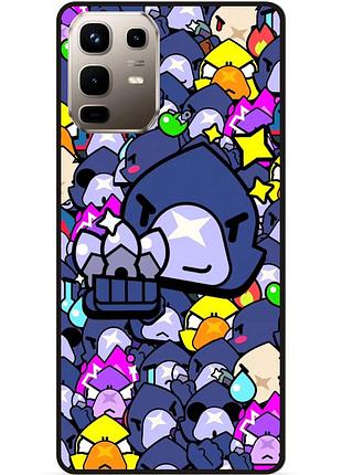 Силіконовий чохол бампер для infinix note 50 (x6858) стікери бравл ворон brawl