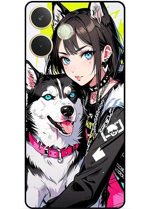 Чехол силиконовый бампер для oppo a5 pro с рисунком хаски аниме