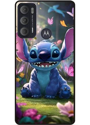 Силиконовый бампер чехол для motorola moto g60 стич и лило stitch
