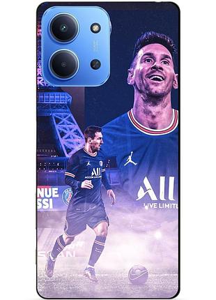Чехол силиконовый бампер для xiaomi redmi 15c с рисунком messi psg месси