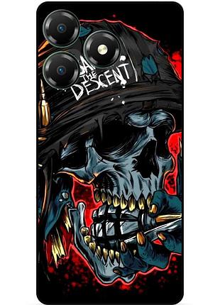 Силіконовий чохол бампер для zte blade a36 з малюнком череп скелет