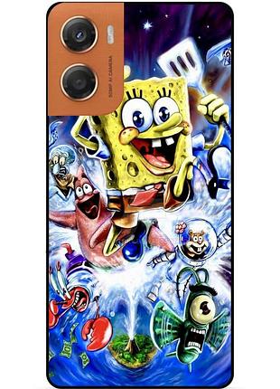 Силиконовый чехол бампер для motorola moto g06 с картинкой губка боб sponge bob