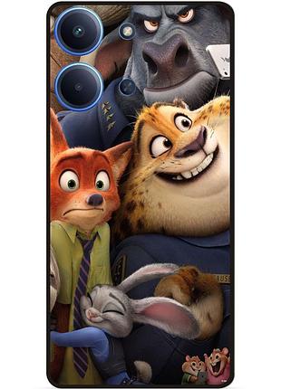 Силиконовый чехол бампер для xiaomi poco c85 с рисунком zootopia зверополис