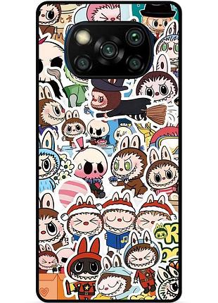Силиконовый чехол бампер для xiaomi poco x3 лабубу labubu