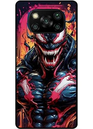 Чехол силиконовый бампер для xiaomi poco x3 с рисунком веном marvel venom