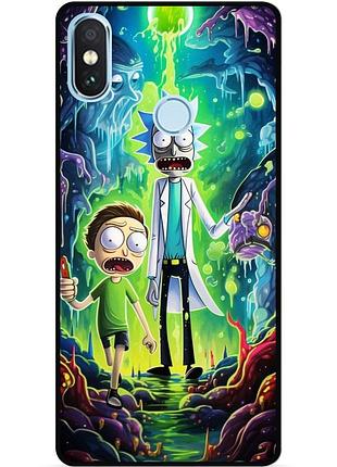 Силиконовый чехол бампер для xiaomi mi 8 с рисунком рик и морти rick and morty