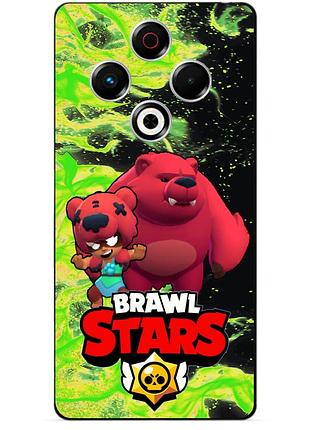 Силіконовий бампер чохол для tecno spark 30 (kl6) з героєм бравл ніта ведмедик brawl