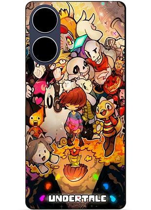 Силиконовый бампер чехол для oppo a60 с рисунком андертейл undertale