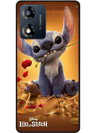 Силіконовий бампер чохол для motorola moto e14 стіч stitch