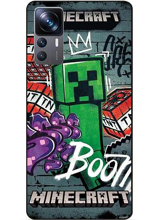 Силіконовий чохол бампер для xiaomi 12t з малюнком майнкрафт minecraft
