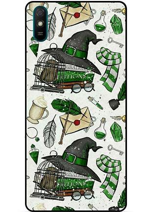 Силиконовый бампер чехол для huawei y5 2019 с картинкой слизерин slytherin гарри поттер harry potter