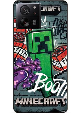 Силіконовий чохол бампер для xiaomi 13t з малюнком майнкрафт minecraft