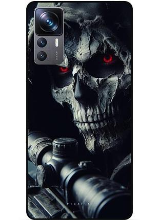 Чохол силіконовий бампер для xiaomi 12t з малюнком скелет череп