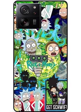 Силіконовий чохол бампер для xiaomi 13t з малюнком rick and morty рік і морті
