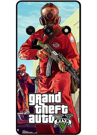 Силиконовый чехол бампер для samsung j7 j710 с картинкой gta гта