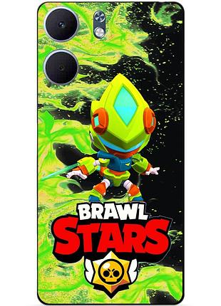 Силіконовий бампер чохол для oppo a5x з героєм бравл леон меха brawl
