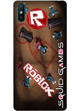 Силіконовий чохол бампер для huawei y5 2019 з малюнком roblox гра в кальмара роблокс