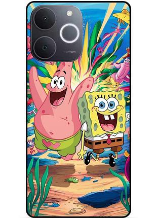 Силиконовый бампер чехол для realme note 70 с картинкой sponge bob губка боб