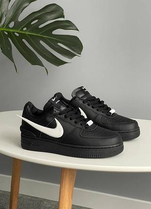 😎 мужские кроссовки nike air force x ambush black white swoosh