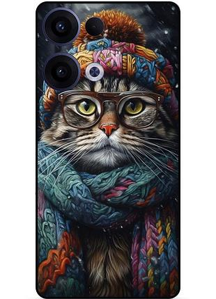 Чехол силиконовый бампер для oppo reno 13 с рисунком кошечка